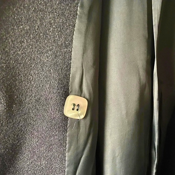 CINZIA ROCCA Italian Double Breasted Pure Cashmere Charcoal Grey Peacoat Size 12 - Picture 7 of 10